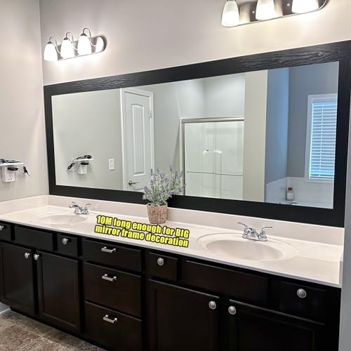 10M Black Wood Grain PVC Waterproof Wall Border Decor