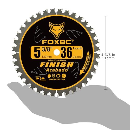 FOXBC 5-38 Inch Carbide Circular Saw Blade 36 Tooth 10mm Arbor 3 Pack