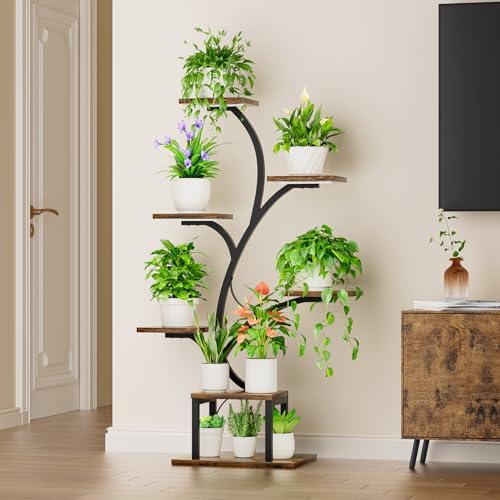 Plant Stand with Grow Lights - 7 Tier Metal Tree-Shaped Corner Stand