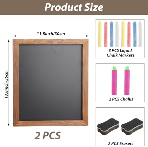 2 PCS 11x14 Inch Chalkboard Signs with Stand