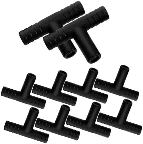 10pcs T Shaped Desk Fountain Hose Connectors Splitter for 8mm Tubing