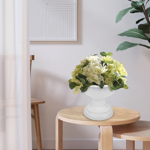 Yardwe 12Pcs White Plastic Urn Planters for Garden Porch Wedding Decor