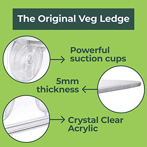Window Garden Double Veg Ledge - Suction Cup Shelf for Plants