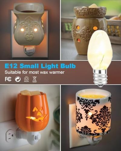 OuuKoo 15W C7 Bulbs for Wax Warmers - Dimmable 15 Pack