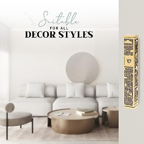 SURI Contemporary Mezuzah Door Accent Gold Gray