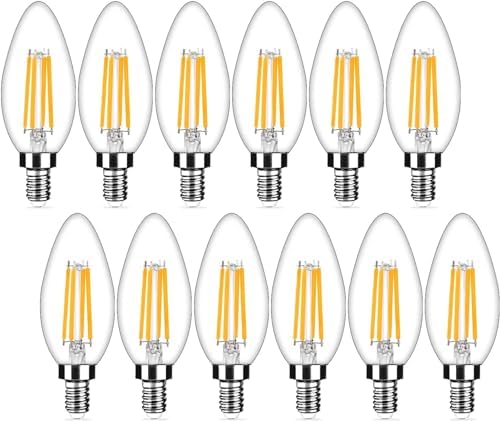 12-Pack Dimmable E12 LED Candelabra Bulbs 40Watt Equivalent