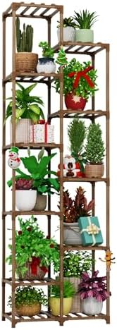 Bamworld 11-Tier Tall Plant Stand Wooden Display Rack
