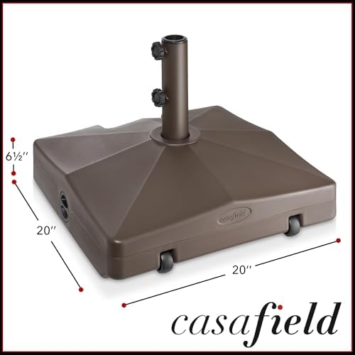Casafield Heavy Duty Patio Umbrella Base with Handle - Brown