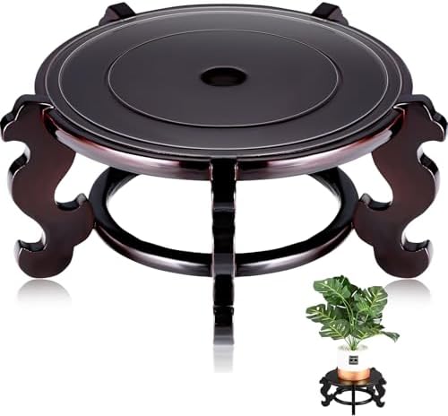 Yoiemivy 10 Inch Wooden Plant Stand for Display
