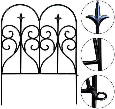 Thealyn Decorative Garden Fence 32 in x 10 ft Outdoor Rustproof Metal Barrier