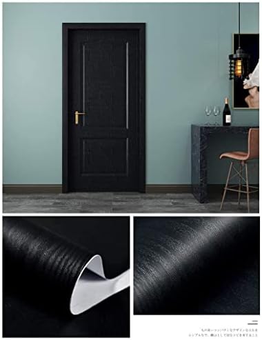 Black Wood Peel and Stick Wallpaper - 177 x 118 Vinyl Roll