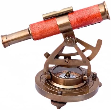 Nautical Brass Alidade Compass with Telescope
