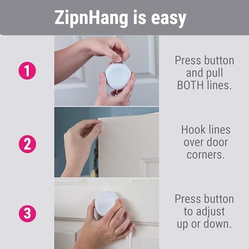 Zip n Hang Adjustable Wreath Hanger for Front Door
