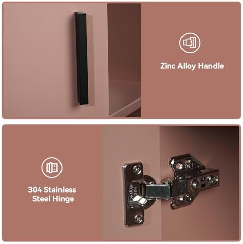 28 Inch Floating Corner Vanity with Open Shelve Pink