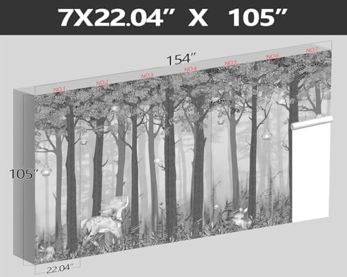 Grey Forest Mountain Wall Mural - 154 x 105