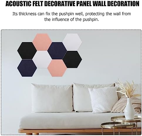 Balacoo 8 Piece Hexagon Felt Bulletin Board Decorative Wall Display for Home Office School