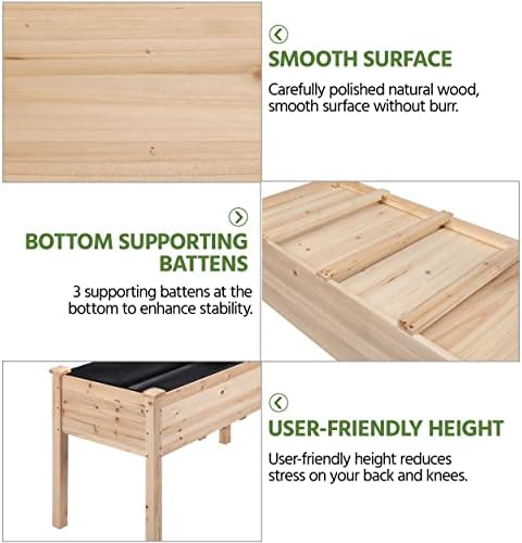 Yaheetech Raised Garden Bed 48x24x30in Wooden Planter Box with Legs