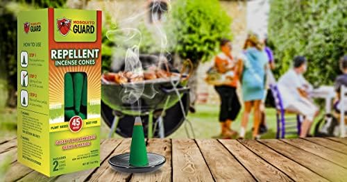 Mosquito Guard 45pcs Incense Cone with 2 Ceramic Dishes