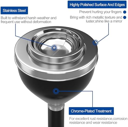 Reliancer Floor Standing Ashtray with Lid and Adjustable Height