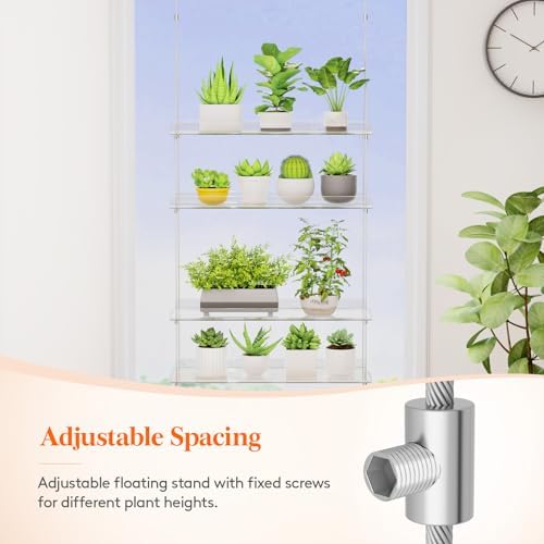 Lifewit 3-Tier Window Plant Shelf with Thread Lock