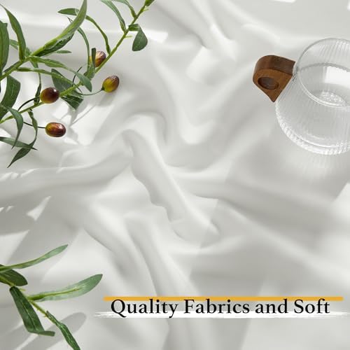 RYB HOME Non-See-Through Outdoor Sheer Curtains - 2 Panels Waterproof for Patio Porch White