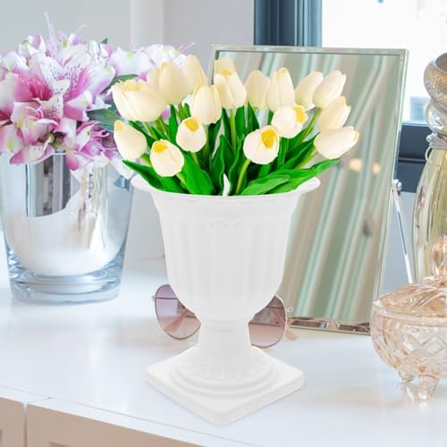 GANAZONO 2pcs White Flowerpot Decorative Planters for Home Wedding Office