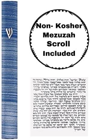 Aluminum Mezuzah Case with 3D Painted Shin Design