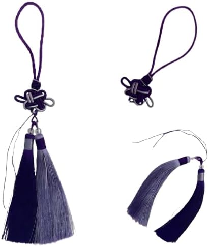 Handmade Color Block Chinese Knot Charm with Dual Tassels