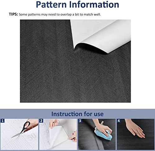 WESTICK Black Waterproof Wood Contact Paper 158 x 78 Inch
