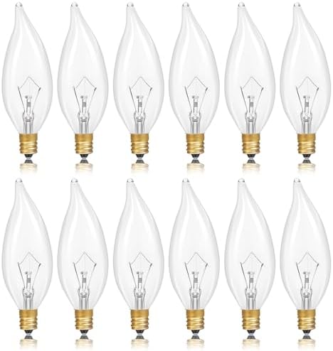 Potanro 12 Pack E12 Incandescent Bulbs 40W Warm White 2700K Dimmable