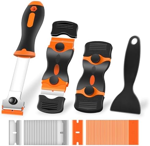 4 Pack Razor Blade Scraper Set with 50 Blades