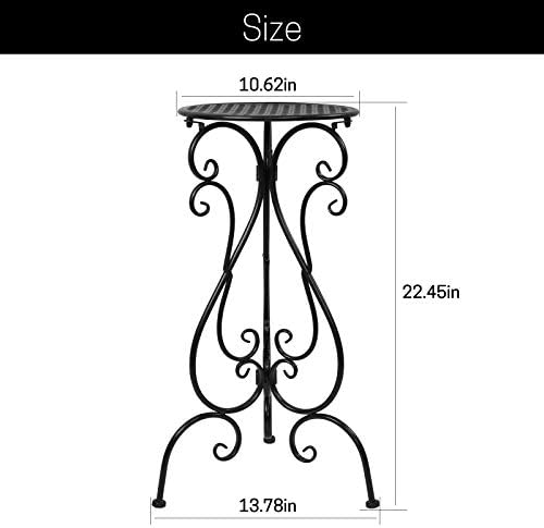 Metal Plant Stands Indoor Outdoor 225 Inch Tall 2 Pack Black