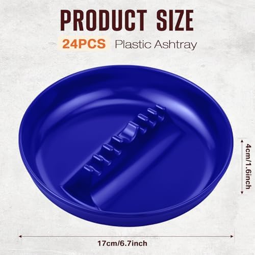 Reginary 24 Pcs Round Plastic Ashtray Multicolor