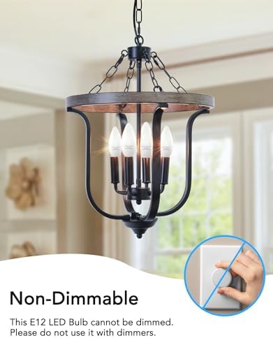 PARTPHONER E12 LED Candle Bulbs 60W Equivalent Pack of 6