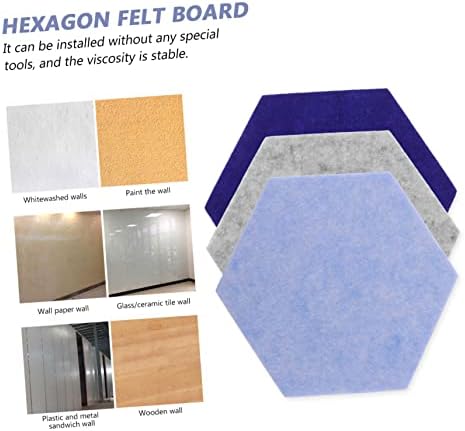 Zerodeko 10pcs Hexagon Felt Bulletin Board for Wall Decoration Easy Install No Damage