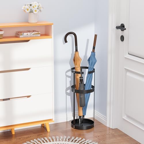 Kawaiita Steel Round Umbrella Stand Black