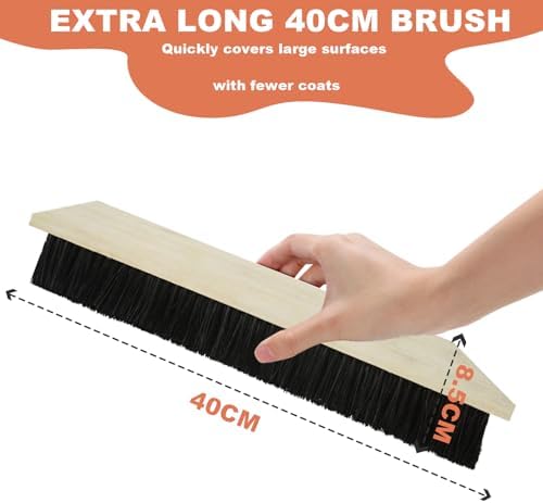 Large Polypropylene Paint Brush with Double Rows Black