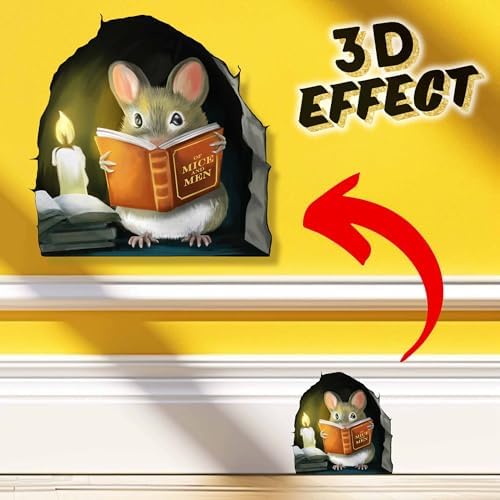 Mouse Reading Book Wall Decal Kids Room Decor