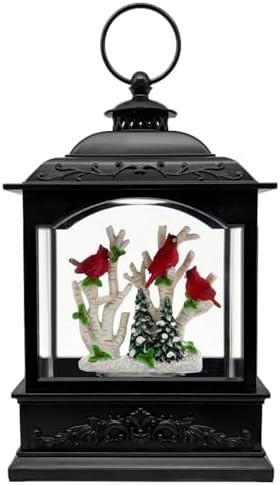Christmas Snow Globe Lantern with Music Timer - LED Glittering Decor