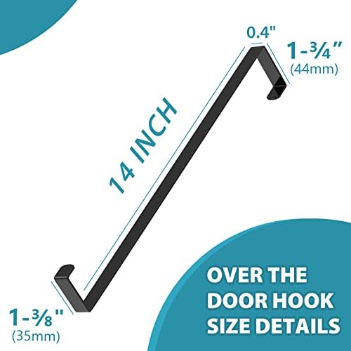 14 Inch Over The Door Hooks 4 Pack Black