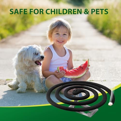 KICKOUTOR Natural Mosquito Repellent Coils 20PCS with 4 Stands for Outdoor Use