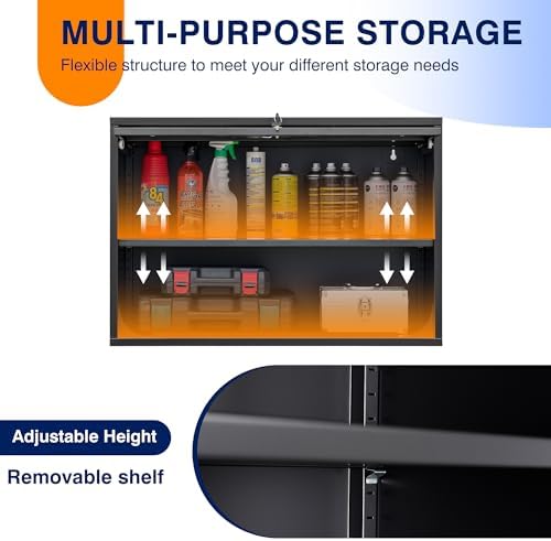 Yizosh Heavy Duty Wall Cabinet with Doors and Shelves 216 H