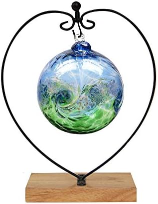 YY YEARCHY Iron Hanging Plant Stand with Heart and Rectangle Wood Base