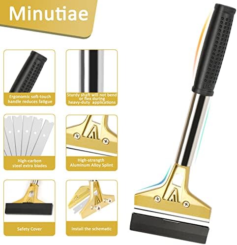4-Inch Razor Blade Scraper with 20PCS Metal Blades and Safety Gloves