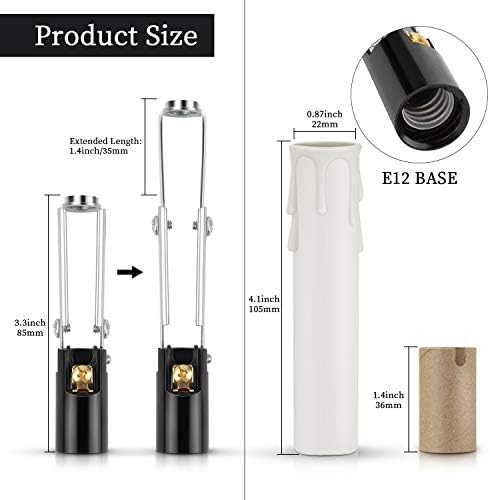 DiCUNO E12 Length Adjustable Bulb Socket 6-Pack