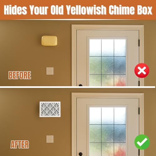 Wooden Doorbell Chime Cover Box - White Universal Fit