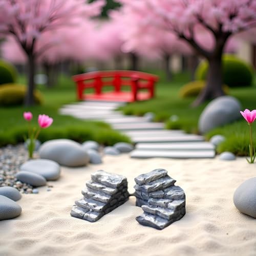 Miniature Garden Bridge Stairs Resin Stone Steps Ornament