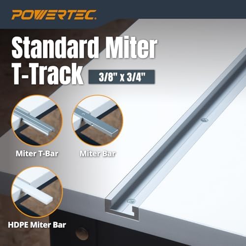 POWERTEC 48 Inch Miter T Track 2PK