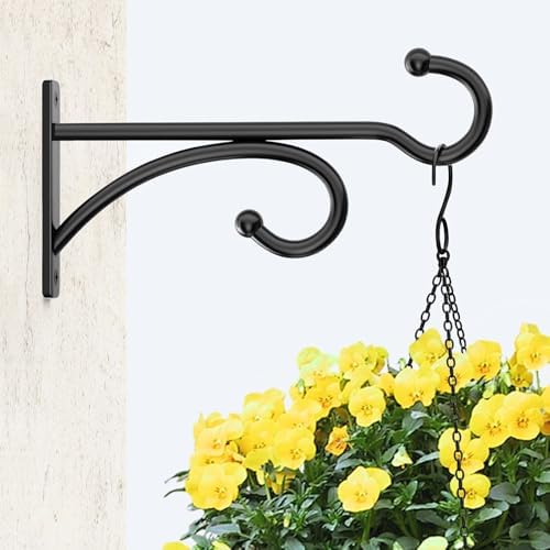 6 Inch Plant Hanger Hooks 2-Pack Black Metal