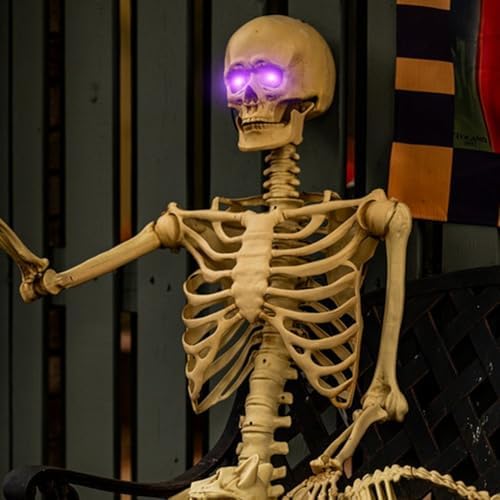 AUTXQU Halloween LED Glowing Eyes with Timer Purple 2 Pcs